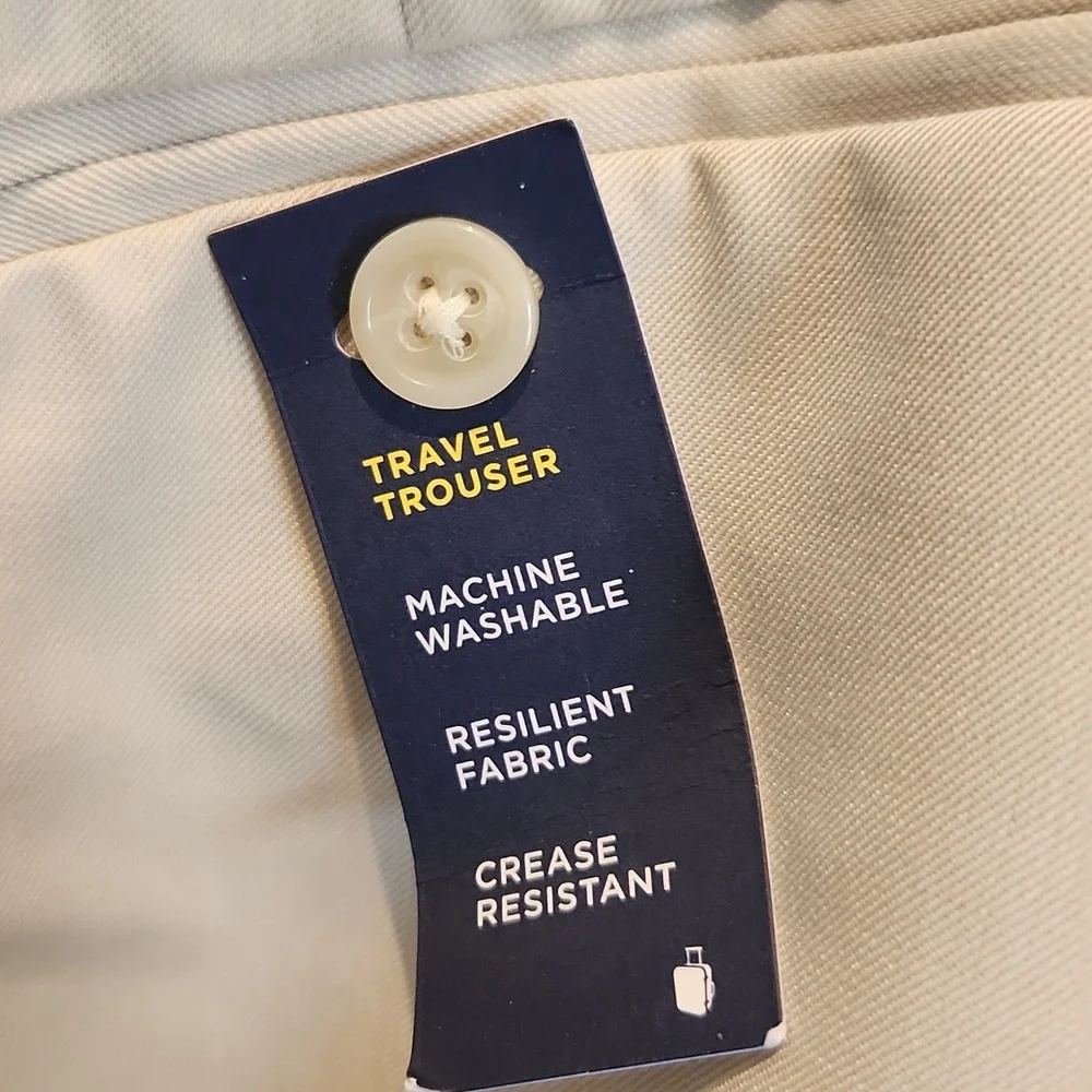 NWT Stafford Travel Suit Separate Big & Tall Fit Men's Cream Dress Pants 56 X 32 - Picture 4 of 10